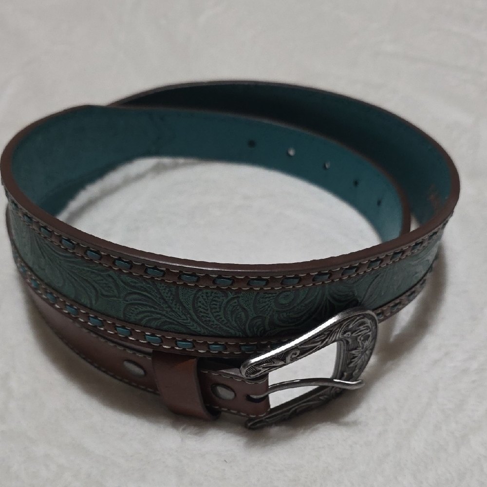 Stylish Brown and‎ Teal Men's Belt